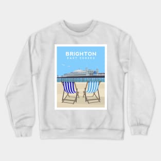 Brighton Pier and Beach, East Sussex Crewneck Sweatshirt